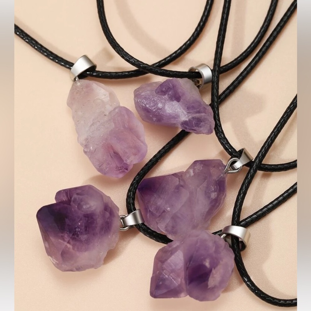 1 Raw Cut Amethyst Necklace